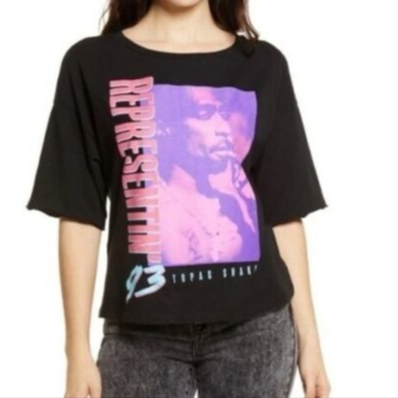 NWT 2PAC Black/Pink 93 Vintage Band Tee size Small /Oversized fit - Picture 3 of 11